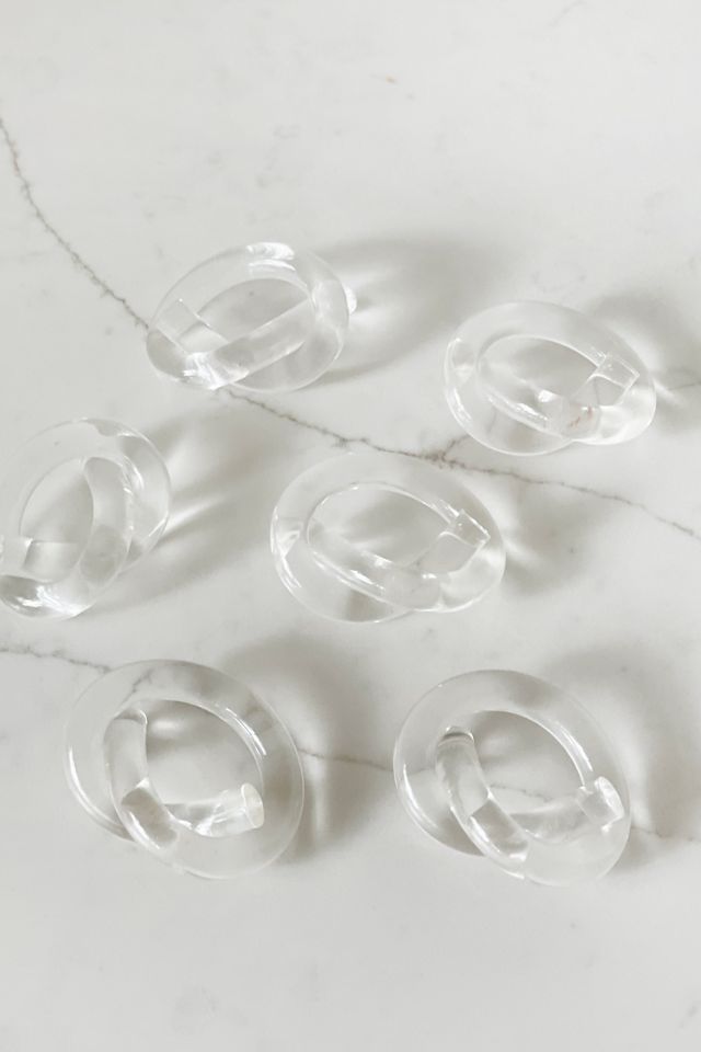 Old Flame Candle Co Vintage Dorothy Thorpe Lucite Pretzel Napkin Rings #1