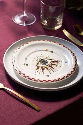 Handpainted Fortune Stoneware Dessert Plate