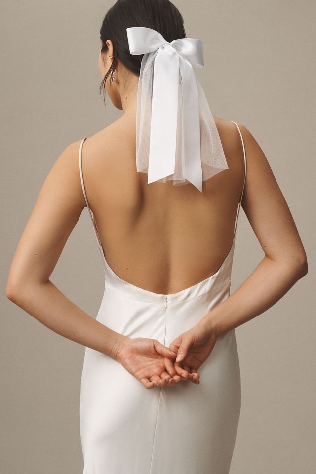 Simply Nova Satin Bow Shoulder Veil #1