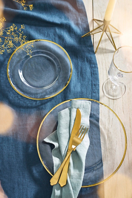 Gold rim dinner plate