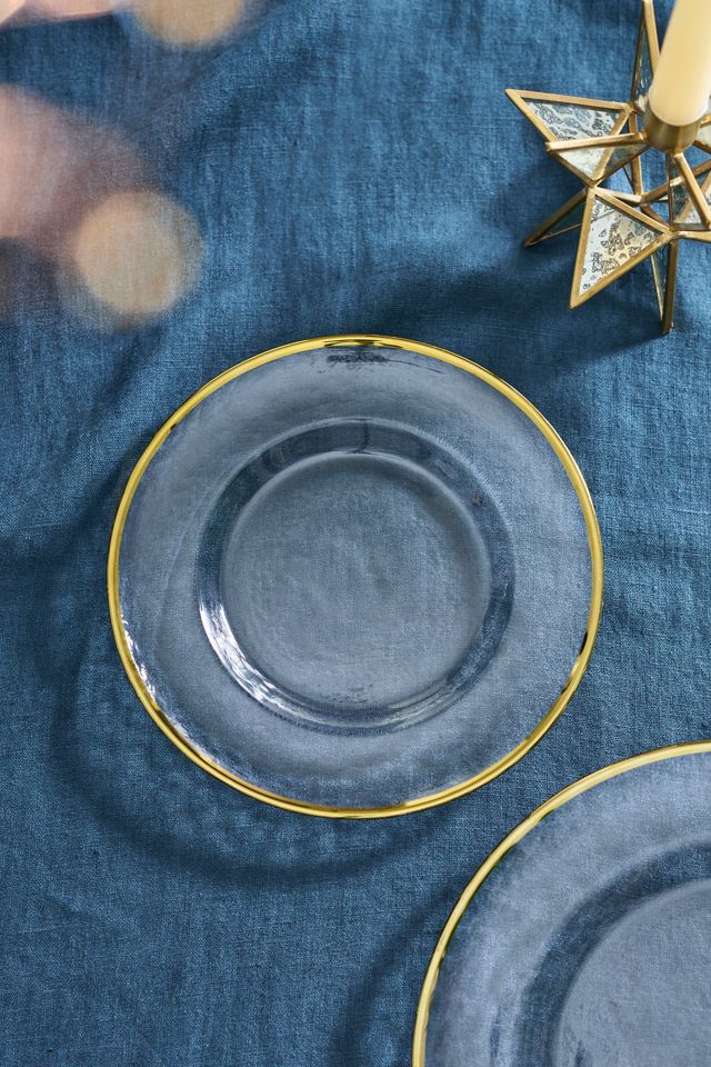 Gold Rim Glass Plate #1