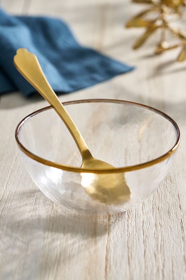 Gold Rim Glass Bowls, Set of 3 Small #1