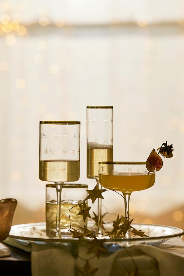 Starry Gold Rim Double Old Fashioned Glasses, Set of 2 #2