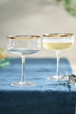 Starry Gold Rim Coupes, Set of 2