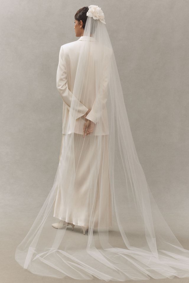 Enaura Gathered Floral Cathedral Veil #2