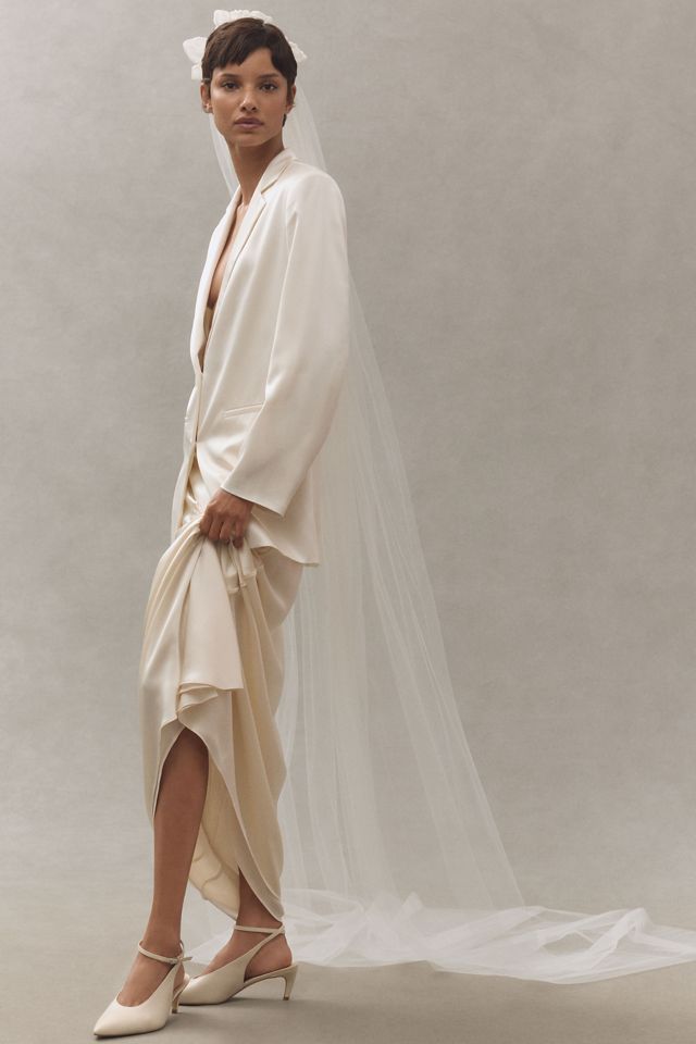 Enaura Gathered Floral Cathedral Veil #3