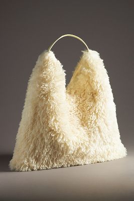 By Anthropologie Oversized Shaggy Slouchy Bag In Yellow