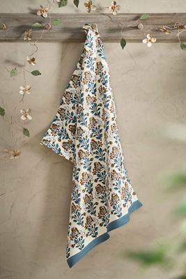 Blue Blossoms Cotton Dish Towel