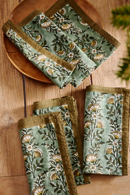 Calla Cotton Napkins, Set of 4 Sage