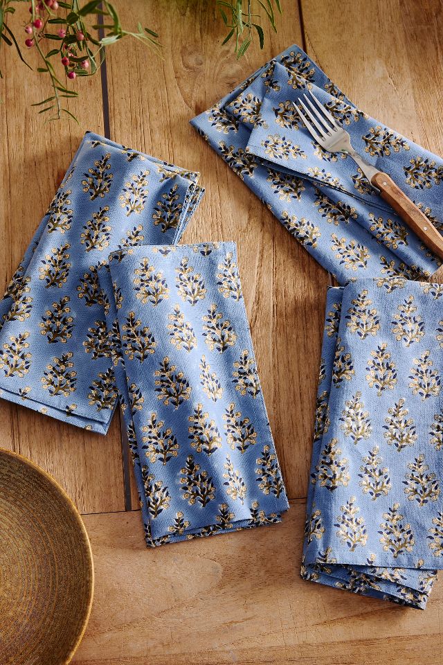 Samira Cotton Napkins, Set of 4 Blue