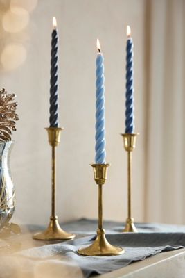 Twisty Taper Candles, Set of 3 Midnight Mix