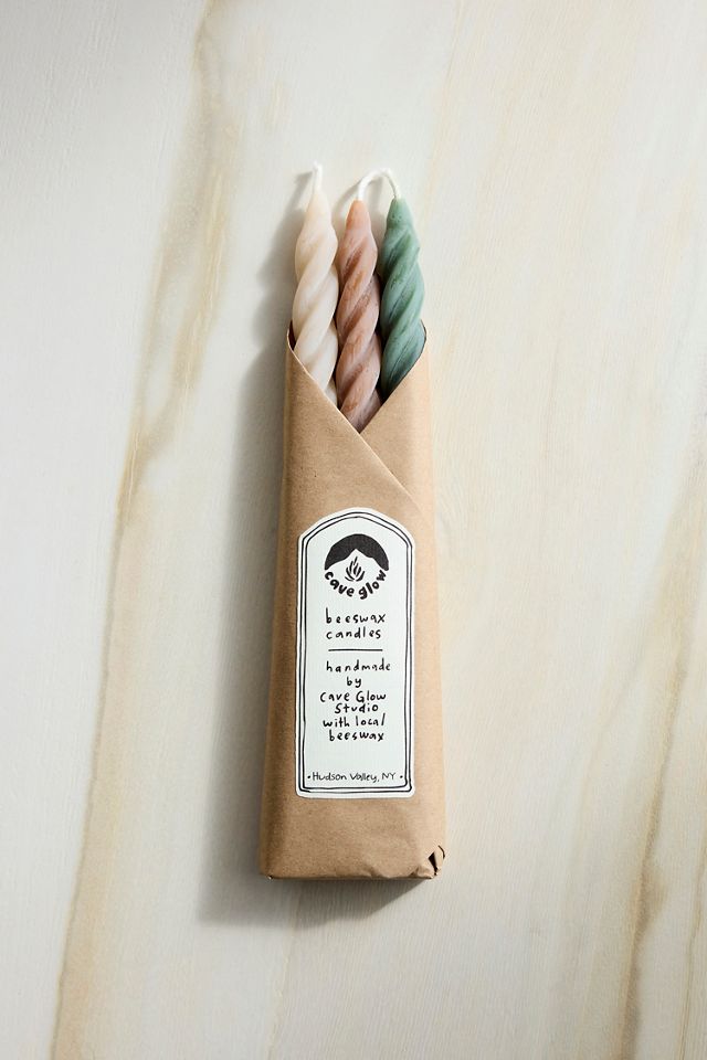Twisty Taper Candles, Set of 3 Forest Mix #1