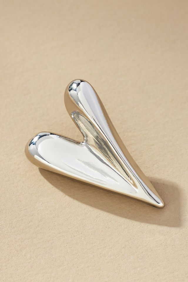 Flat Heart Post Earrings #1