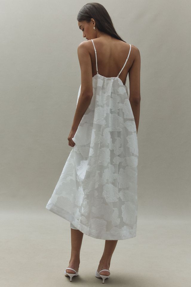 BHLDN Floral Burnout Jacquard Apron Maxi Dress #4