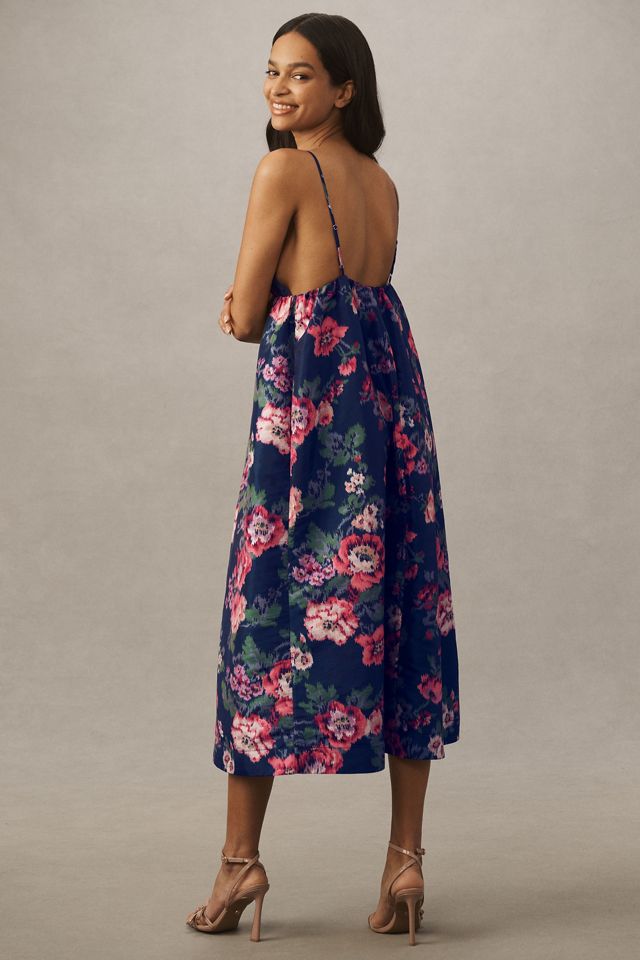 BHLDN Sophia Apron-Top Jacquard Midi Dress #1