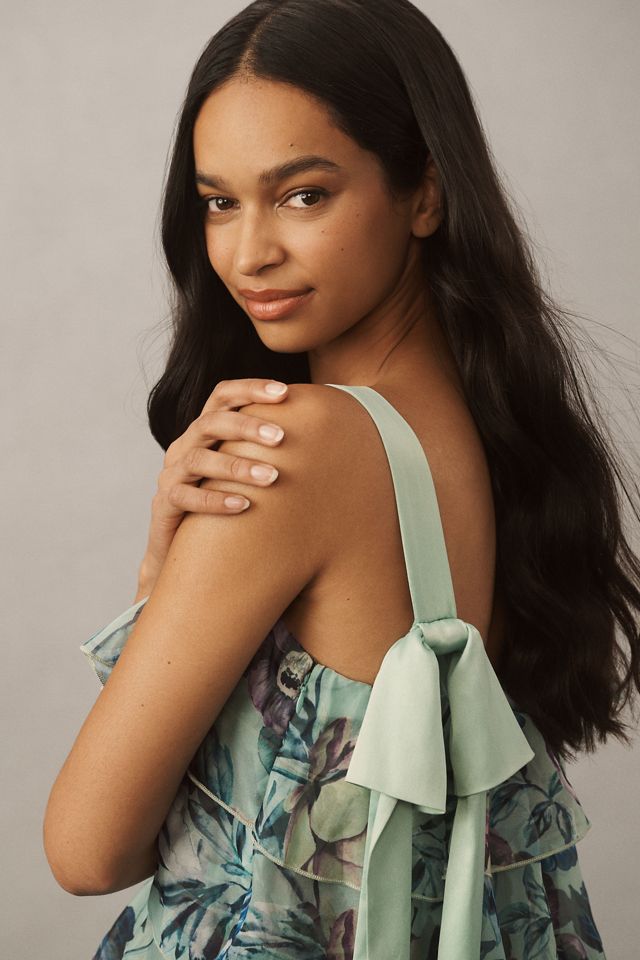 BHLDN Emme Bow-Strap Tiered Organza Mini Dress #3