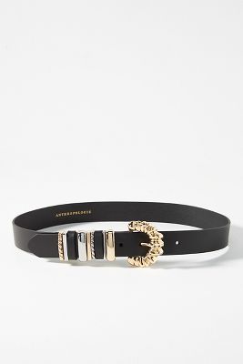 Shop By Anthropologie Mixed Metal Keeper Belt In Black