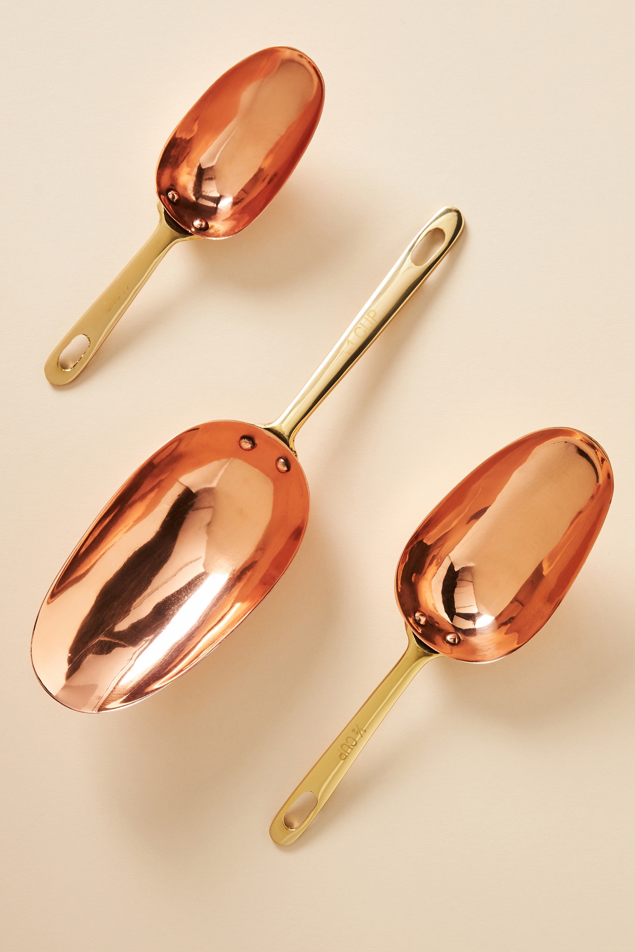 Galley & Fen Copper Measuring Scoops, Set of 3