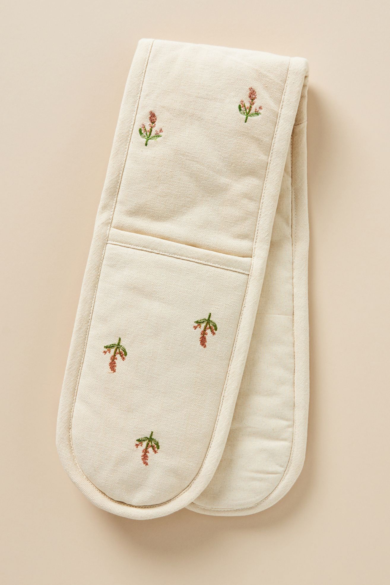 Galley & Fen Flora Double Oven Mitt - White, Oven Mitt