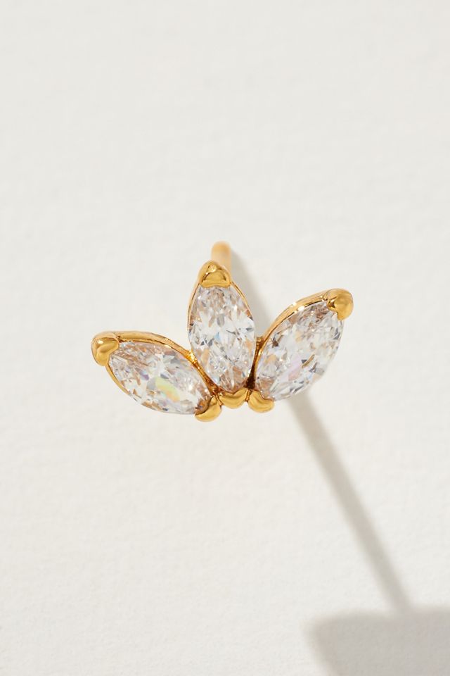 Triple Crown Crystal Post Earrings #1