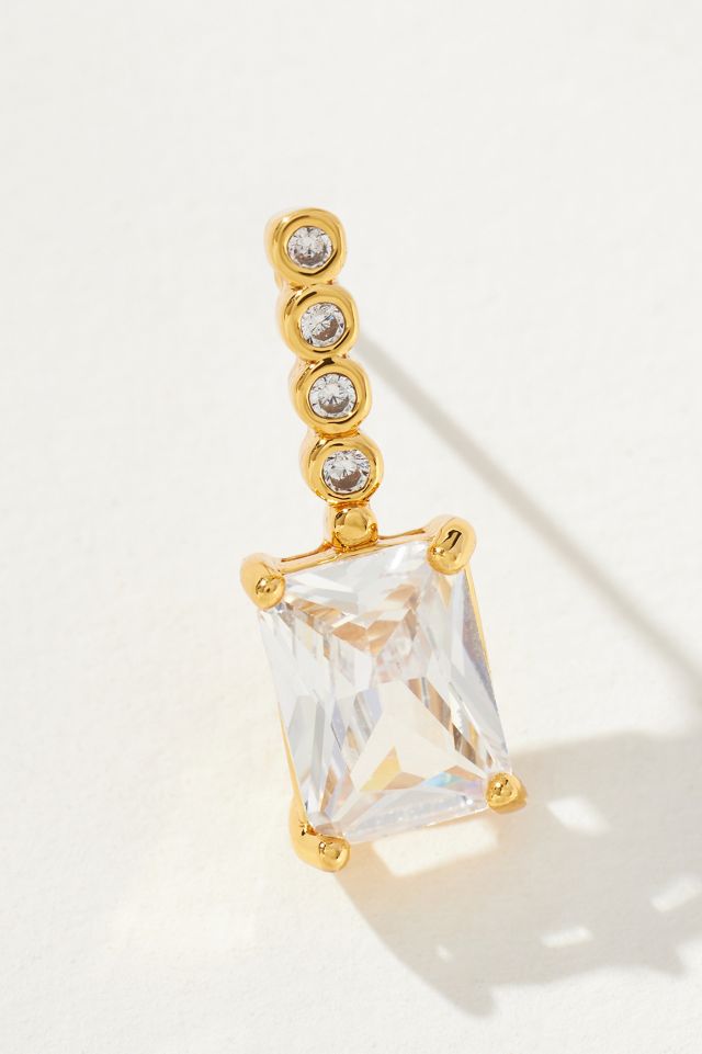 Crystal Rectangle Drop Earrings #3