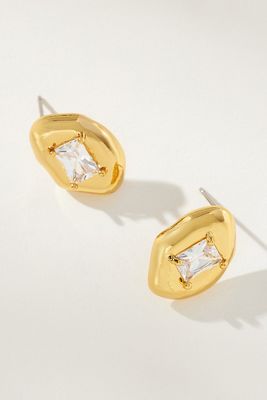 ANTHROPOLOGIE | Crystal-Inset Bean Post Earrings