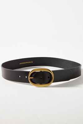 By Anthropologie Oval Buckle Belt In Black