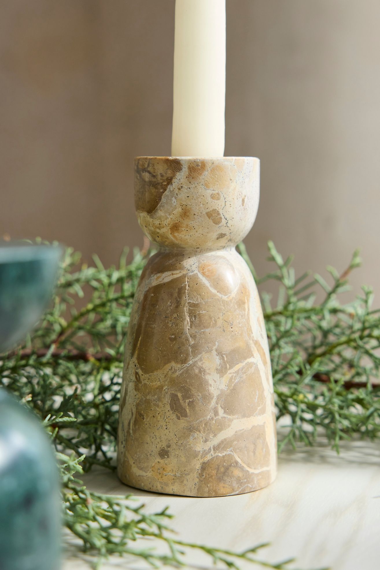 Marble Taper Holder - Sand