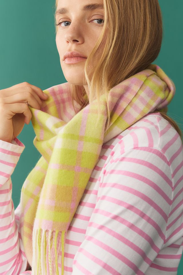 Maeve Lightweight Plaid Wool Scarf #1