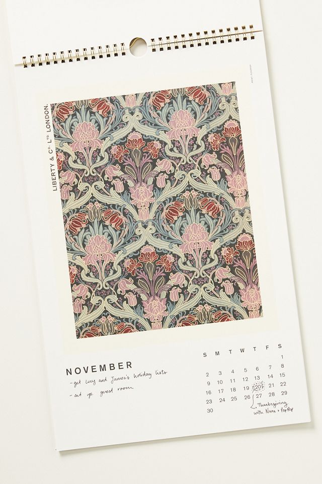 Calendrier Mural Liberty 2025 Anthropologie