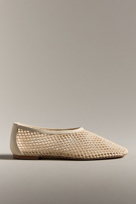 Reformation Britt Ballet Flats In White