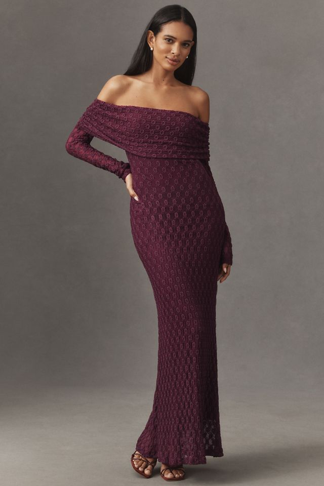 Bardot Adoni Off-The-Shoulder Fitted Stretch Lace Midi Dress #2