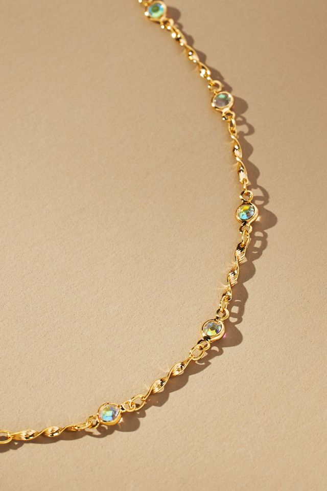 Delicate Spaced Stone Necklace #1