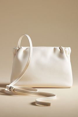 By Anthropologie Cinched Faux-leather Clutch In White