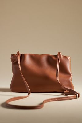 By Anthropologie Cinched Faux-leather Clutch In Brown