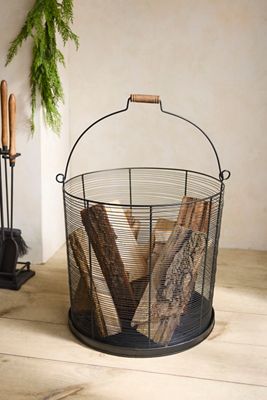 Iron Wire Log Basket