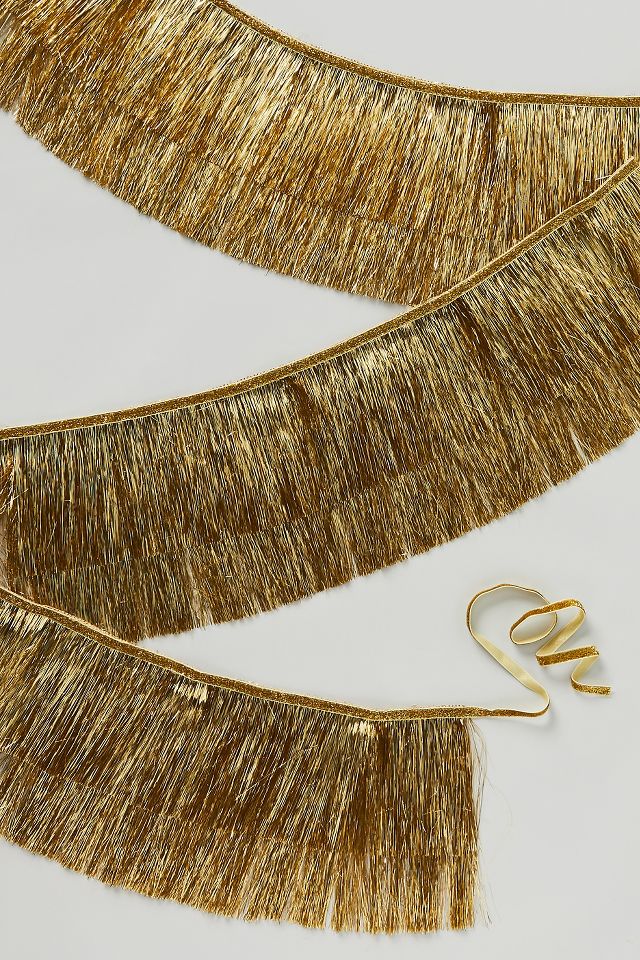 Gold Tinsel Garland | Anthropologie