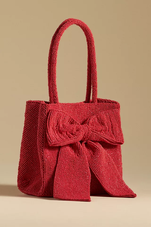 Beaded Bow-Tie Mini Tote Bag