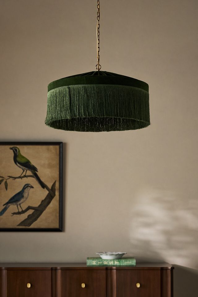 Sinclair Tassel-Fringed Velvet Pendant #1