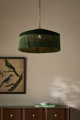 Sinclair Tassel-Fringed Velvet Pendant