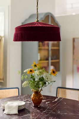 Sinclair Tassel-Fringed Velvet Pendant