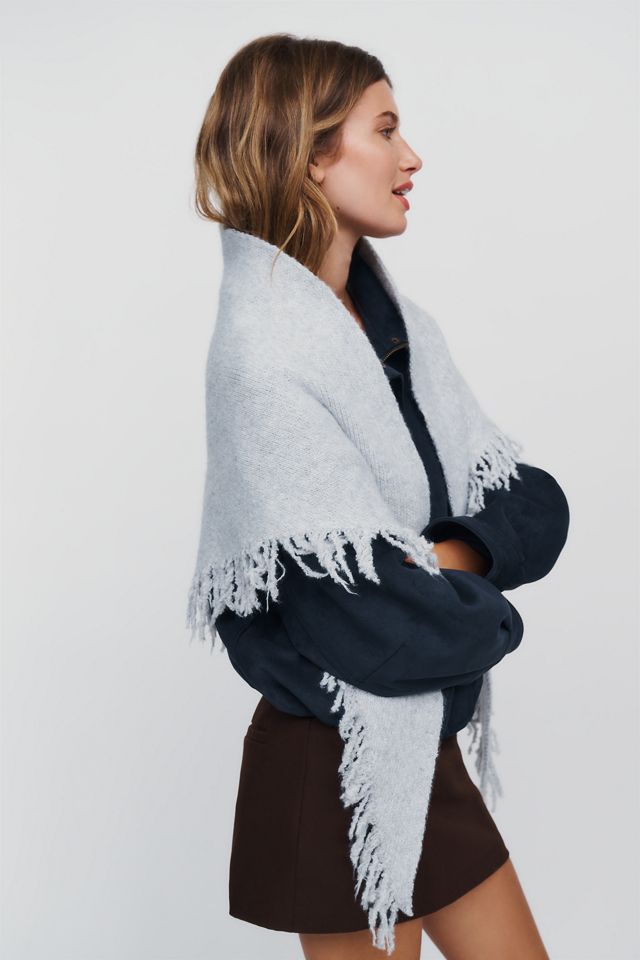Shay Triangle Fringe Scarf Wrap #1