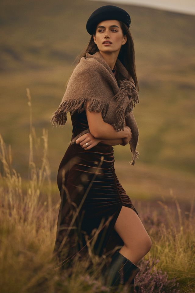 The Shay Triangle Fringe Scarf Wrap #3