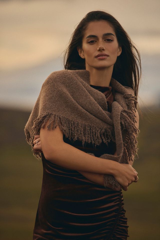 The Shay Triangle Fringe Scarf Wrap #4