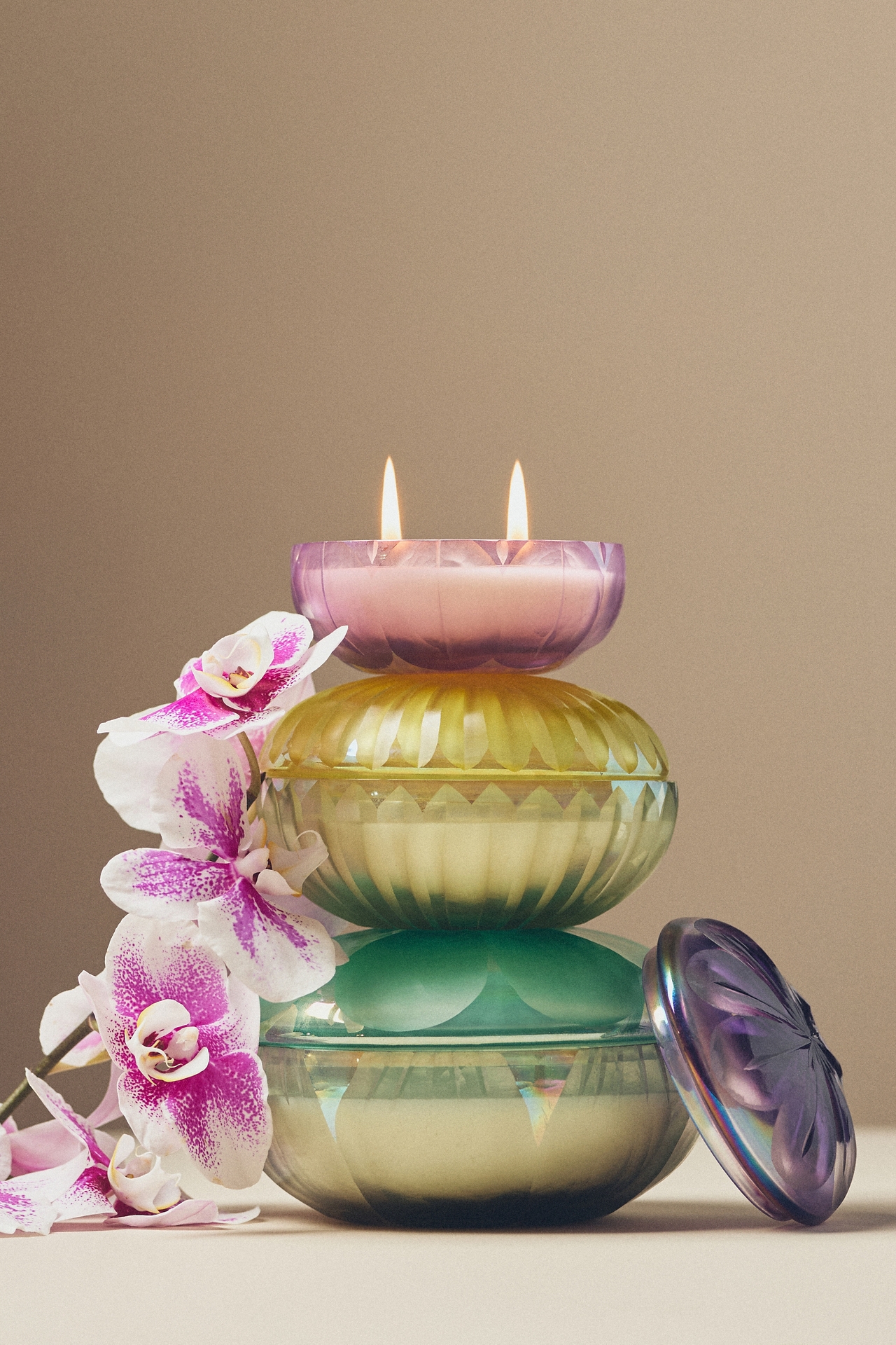 Blooming Floral Night Gardenia Glass Candle