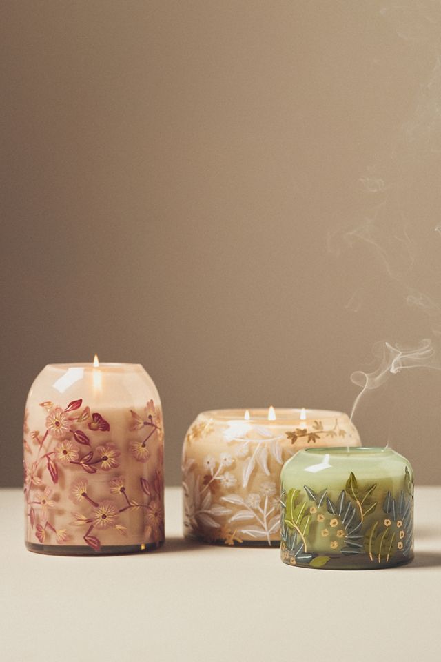 Lily Woody Apple Blossom & Amber Glass Candle #1