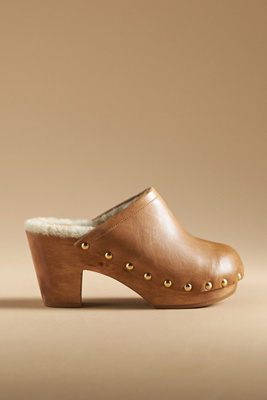 Beek Woodpecker Genuine Shearling Clog In Yellow
