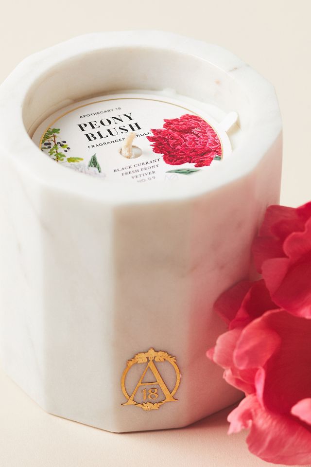Apothecary 18 Floral Peony Blush Marble Candle #1