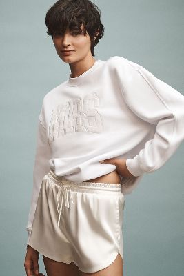 BY ANTHROPOLOGIE WEDDINGS MRS. LACE CREW-NECK SWEATSHIRT 