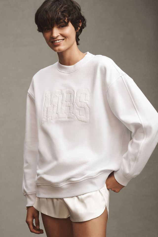 By Anthropologie Weddings Mrs. Lace Crew-Neck Sweatshirt #3